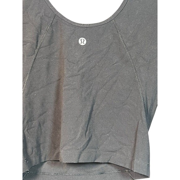 Lululemon Align Long Sleeve Crop Top V Neck‎ Nulu Stretch Solid Black sz 4 - Picture 8 of 10